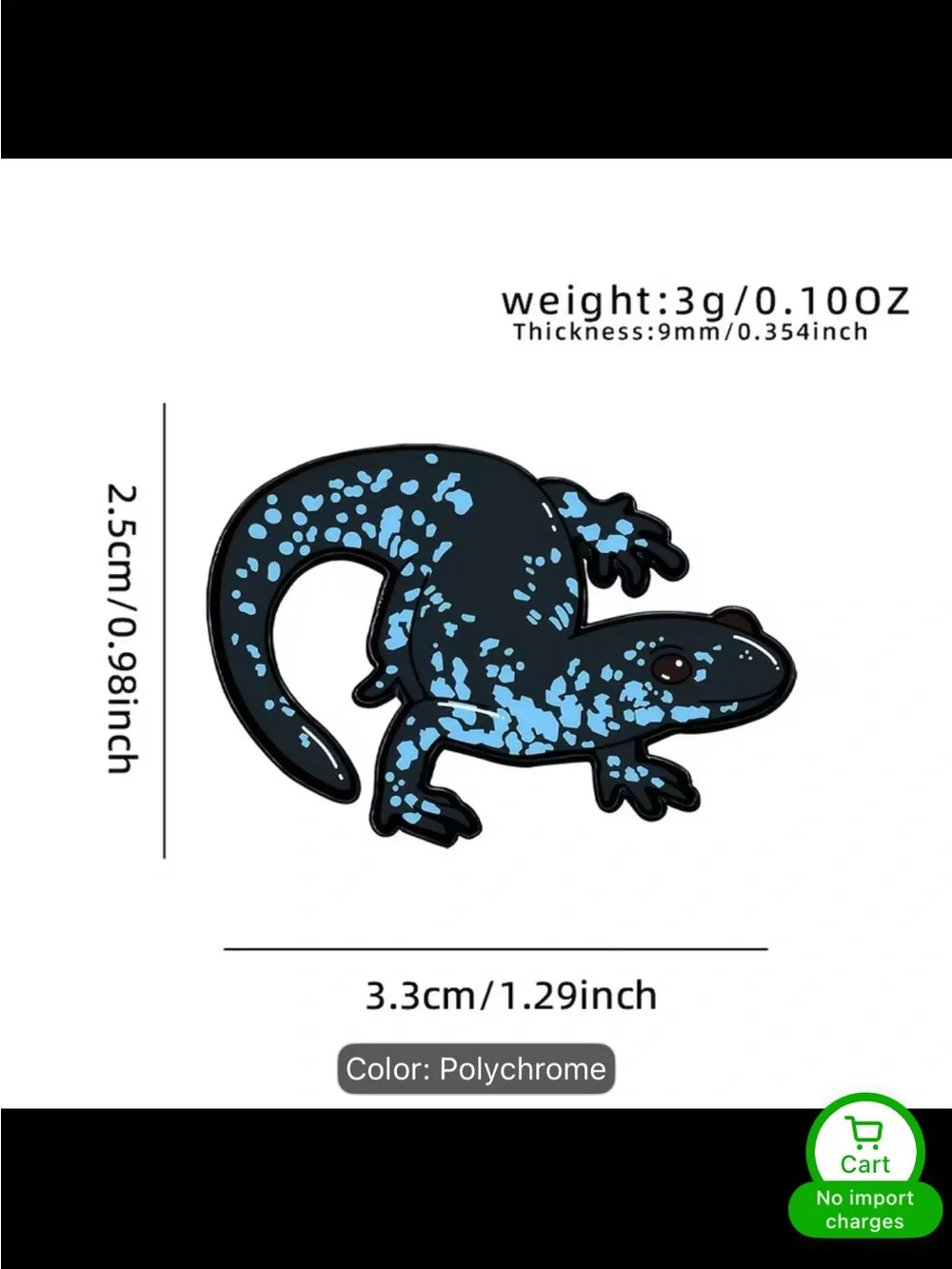 Polychrome Blue Speckled Salamander Reptile Decor